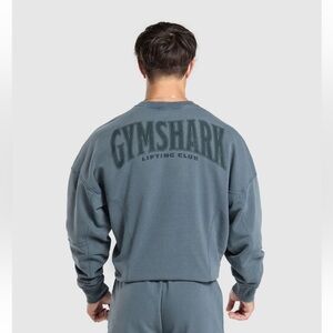 Gymshark Heritage Washed Crew L Blue